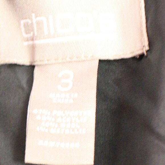 #565B Chico's Cool-Toned Plaid Dress Jacket Size 3 (16) - Picture 10 of 11